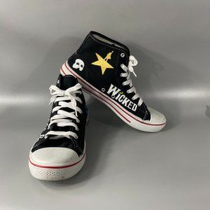 Redtag Black Canvas Hi-Top Sneakers, Custom-printed, Size 46